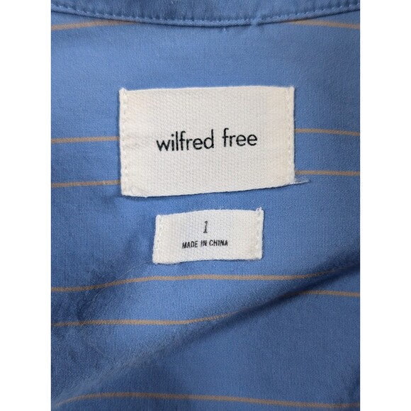 Aritzia Wilfred Free Stripe Shirt Womens L Blue Boxy Boyfriend Button Up - Picture 5 of 8